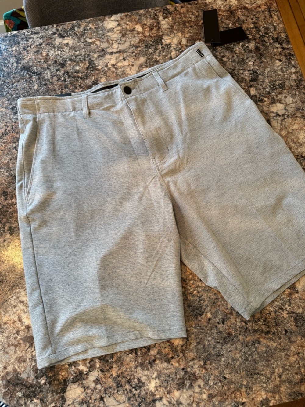 Men’s Light Gray Flat Front Casual Shorts